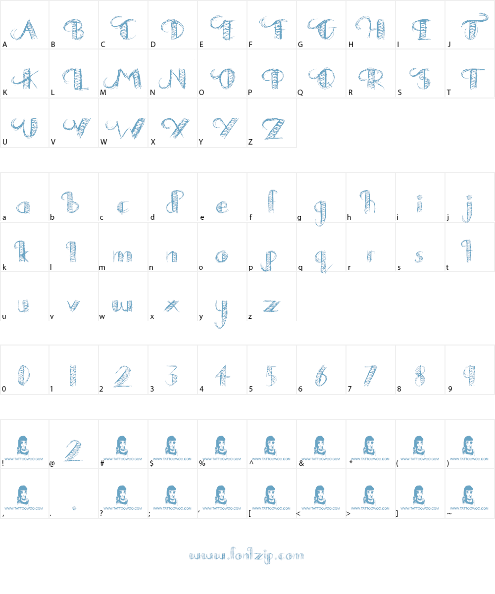 Drawing Practice Font Character